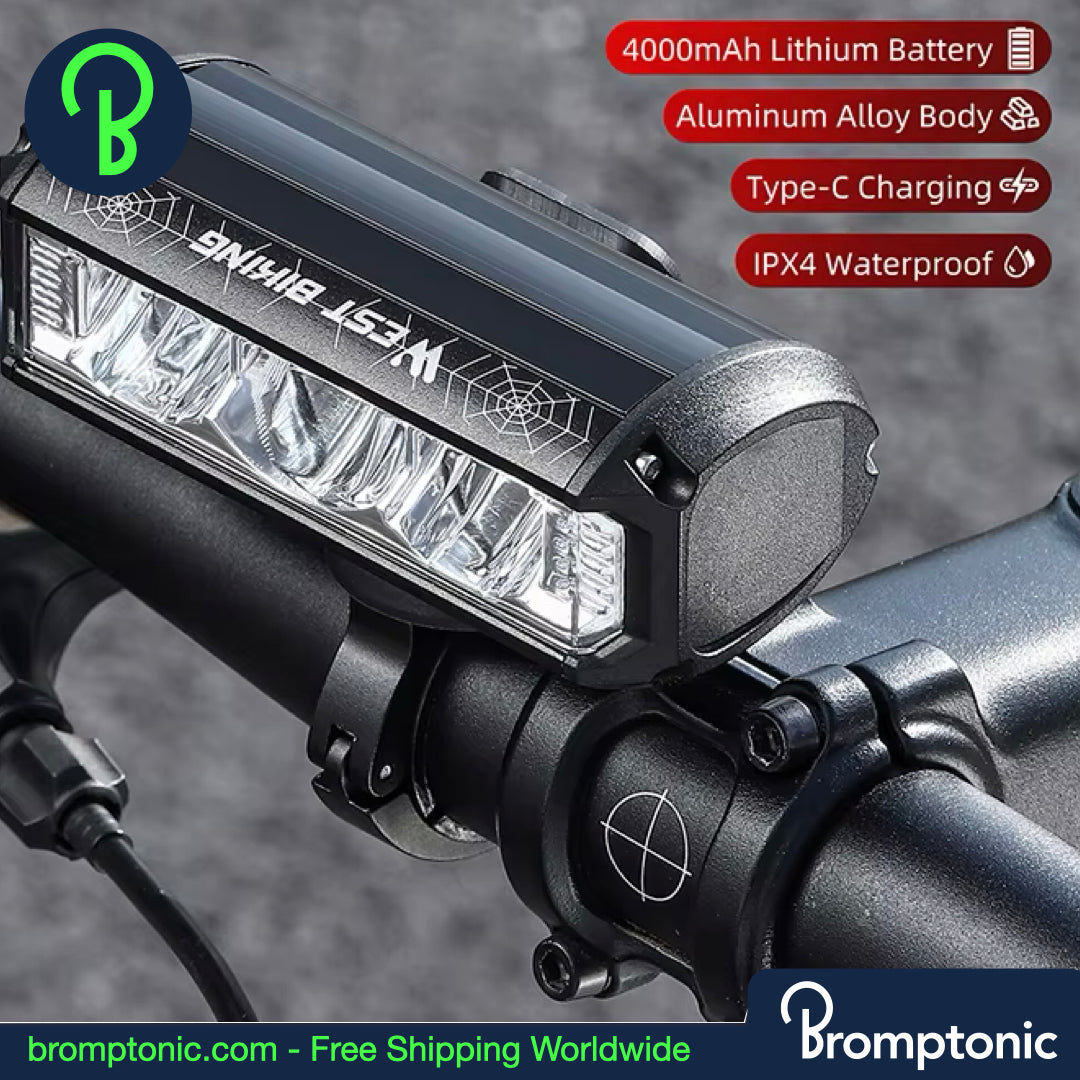 Brompton 1750 Lumen 3-LED Fahrradlicht - Weitwinkel-Lenker-Frontleuchte