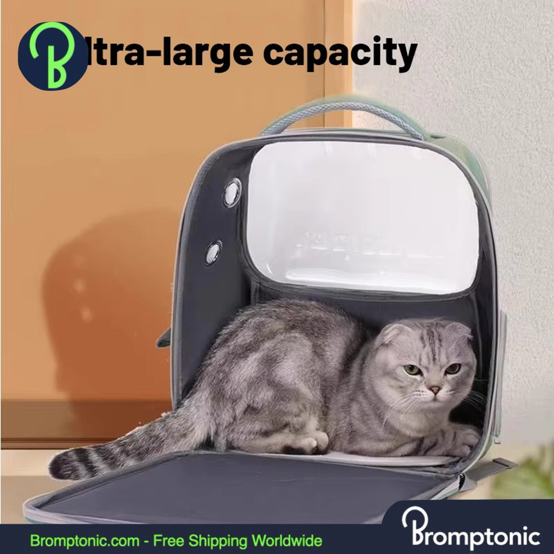 Brompton Dog & Cat Pet Carrier Backpack – Breathable & Foldable