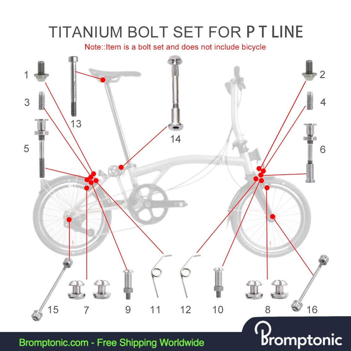 Brompton Titan-Schraubensatz für P/T Line